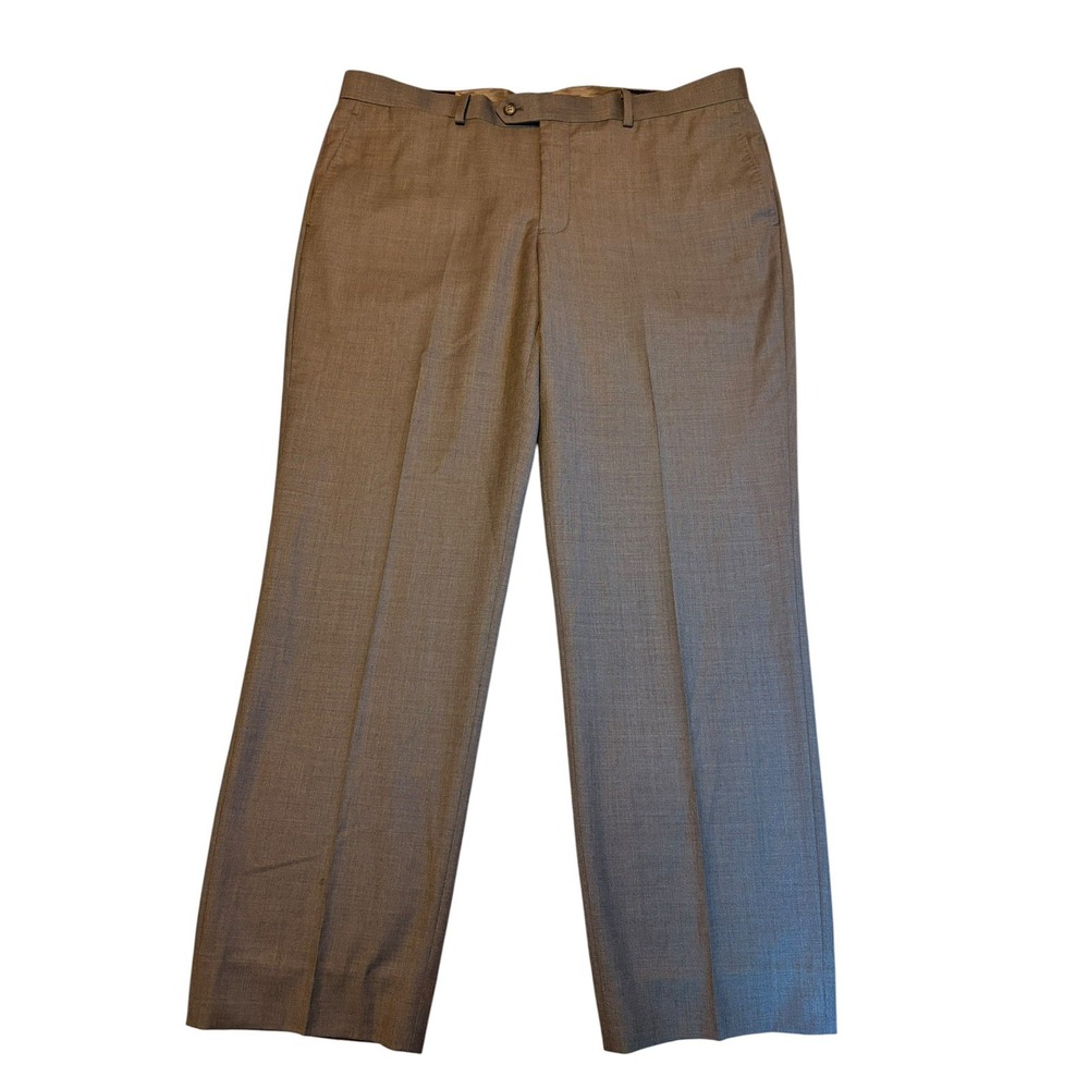 Mattarazi Dress Pants Super 150s Wool& Cashmere Trousers Grey Birdseye 38x30